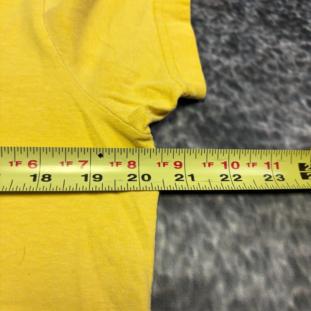 Vintage 90s Tommy Hilfiger Athletics T Shirt Mens Medium Yellow Logo Graphic - Picture 8 of 10